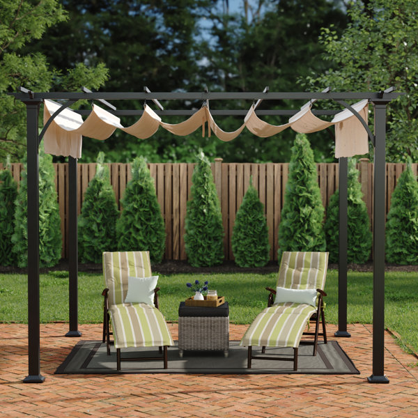 Andover Mills™ Gleaves 12 Ft. W x 9 Ft. D Steel Pergola with Canopy